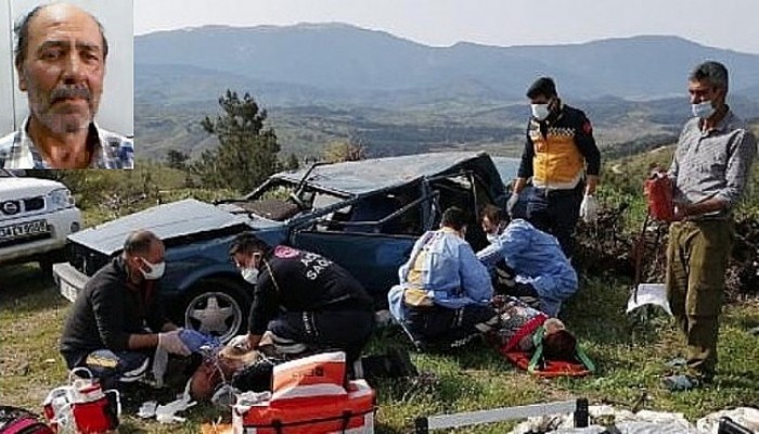 Otomobil Takla Attı; Sürücü Öldü, Eşi Ağır Yaralı